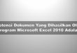 Ekstensi Dokumen Yang Dihasilkan Oleh Program Microsoft Excel 2010 Adalah